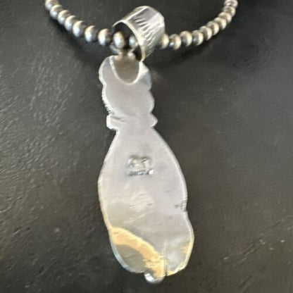 Men's Navajo Pearls Onyx Bumblebee Jasper Pendant | Sterling Silver | Multi-Stone Necklace | 15414