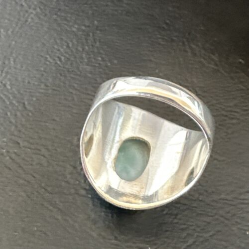Navajo Blue Larimar Ring | Sterling Silver | Sz 9 | Authentic Native American Handmade | 16601
