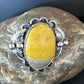 Navajo Yellow Bumble Bee Jasper Ring | Sterling Silver | Sz 9 | Authentic Native American Handmade | 14943