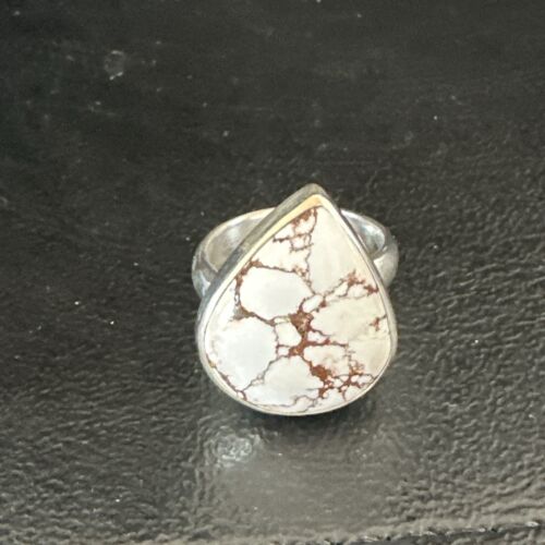 Men's and Women's Wild Horse Turquoise Navajo Ring | Sterling Silver | Sz 6.5 | 17282