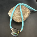 Navajo SpiderWeb Turquoise Heishi Pearls Necklace | Sterling Silver | 20" | Authentic Native American Handmade | 16911