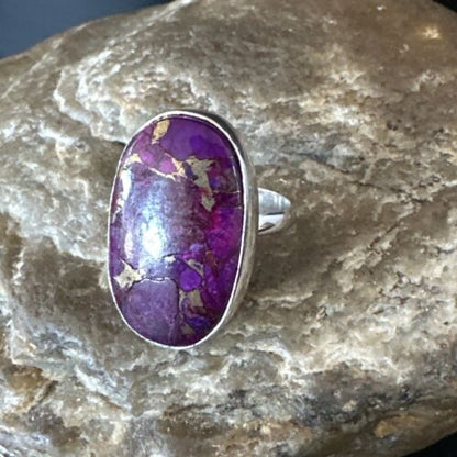 Southwestern Navajo Purple Mojave Turquoise Ring | Sterling Silver | Sz 7 | 15780