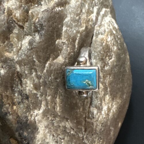 Navajo Blue Turquoise Pinkie Ring | Sterling Silver | Sz 4.5 | Authentic Native American Handmade | 15360