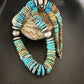 Blue-Green Turquoise Necklace | Navajo Sterling Silver | Authentic Native American Handmade | 21" | 16960