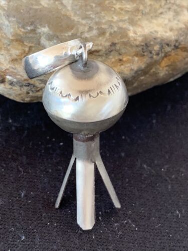 Navajo Naja Pendant | Sterling Silver | Handmade Pearls | 2.5" | Authentic Native American | 1255