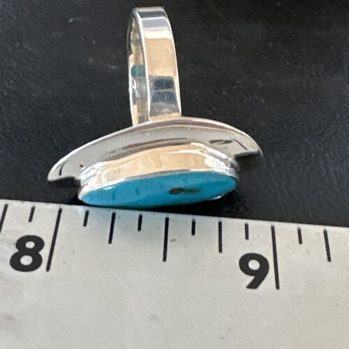 Navajo Blue Kingman Turquoise Ring | Sterling Silver | Sz 8 | Authentic Native American Handmade | 16589