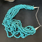 Blue Turquoise Nugget Bead Necklace | 10 Strand | Navajo Sterling Silver | 22" | 15030