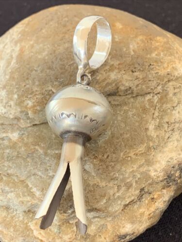 Navajo Naja Pendant | Sterling Silver | Handmade Pearls | 2.5" | Authentic Native American | 1255