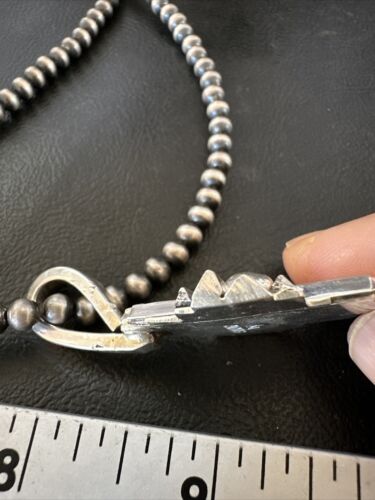 Men's Zia Pendant Necklace | Navajo Pearls | Sterling Silver | Authentic Native American Handmade | 16424