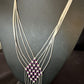 Navajo Crisscross Purple Sugilite Heishi Liquid Sterling Silver 5-Strand Necklace | 22" | 15879