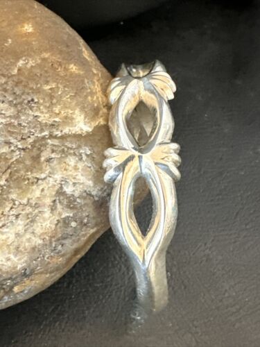 Navajo Tufa Cast Cuff Bracelet | Sterling Silver | Authentic Native American Handmade | 17219