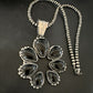 Navajo Men's Black Onyx Naja Pendant Necklace | Sterling Silver Pearls | Authentic Native American Handmade | 16808