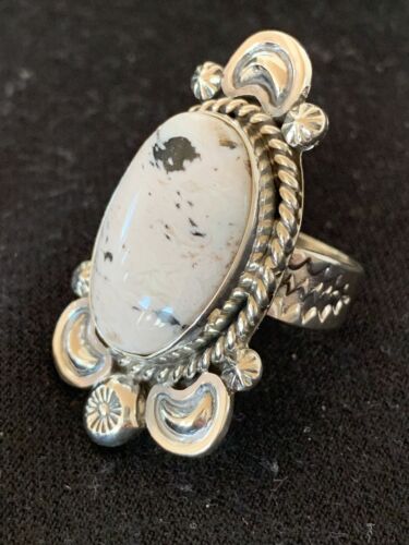 Southwestern Men's White Buffalo Turquoise Ring | Sterling Silver | Sz 10 | 433