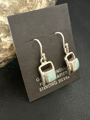 Navajo Blue Larimar Beads Dangle Earrings | Sterling Silver | Authentic Native American Handmade | 14928