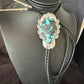 Men's Blue Spiderweb Turquoise Bolo Tie | Navajo Sterling Silver | Authentic Native American Handmade | 15008