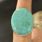 Men's Navajo Blue Kingman Turquoise Ring | Sterling Silver Oval | Sz 10 | 14885