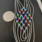 Crisscross Multicolor Heishi Liquid Sterling Silver Necklace | 5 Strand | 22" | 15885