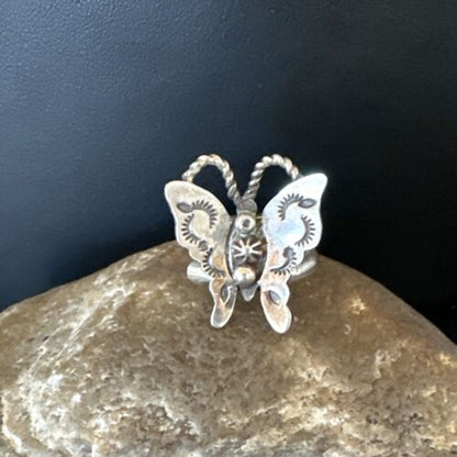 Navajo Sterling Silver Butterfly Ring | Sz 7 | Authentic Native American Handmade | 16976