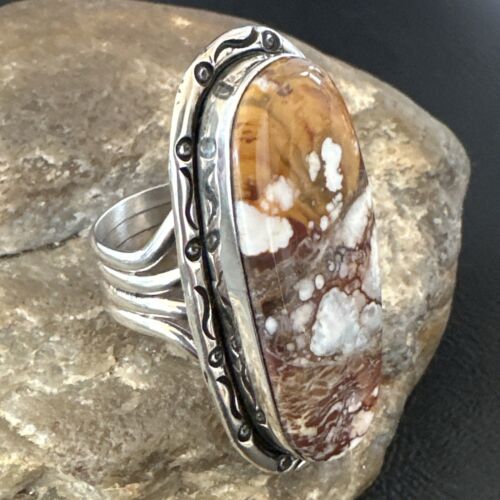 Navajo Wild Horse Turquoise Ring | Sterling Silver | Sz 10 | Authentic Native American Handmade | 16472