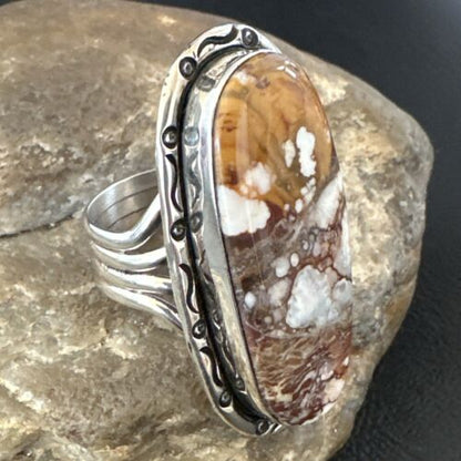 Navajo Wild Horse Turquoise Ring | Sterling Silver | Sz 10 | Authentic Native American Handmade | 16472