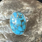 Adjustable Navajo Blue Mojave Turquoise Ring | Sterling Silver | Sz 8 | 15713