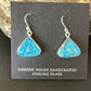 Blue Turquoise Dangle Earrings | Sterling Silver | 1" | Authentic Native American Handmade | 15802