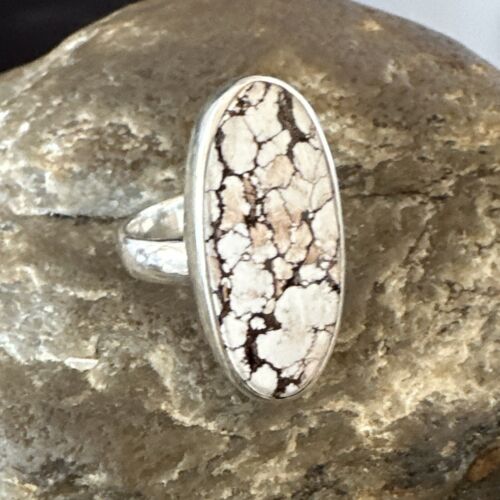 Navajo Wild Horse Turquoise Ring | Sterling Silver | Sz 7 | Authentic Native American Handmade | 17285
