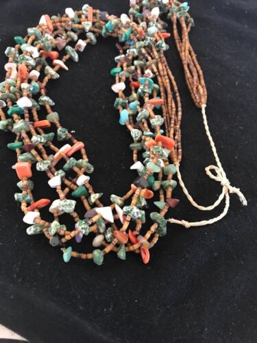 Santo Domingo Multi-Stone Bead Necklace | 32" | Authentic Native American Handmade | 3992