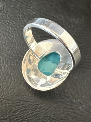 Sterling Silver Blue Kingman Turquoise Ring | Sz 10 | Authentic Native American Handmade | 17600