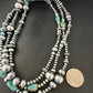 Navajo Pearls Royston Turquoise Necklace | Sterling Silver | Mixed Beads | 48" | 15990