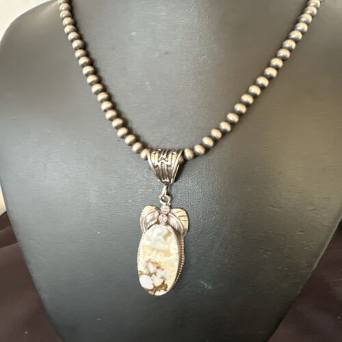 Navajo Wild Horse Necklace Pendant | Sterling Silver | Authentic Native American Handmade | 16944