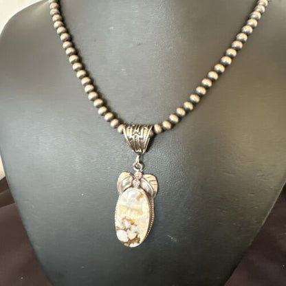Navajo Wild Horse Necklace Pendant | Sterling Silver | Authentic Native American Handmade | 16944