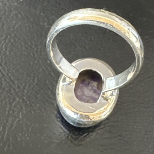Women's Purple Charoite Navajo Oval Ring | Sterling Silver | Sz 9 | Authentic Native American Handmade | 16050