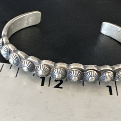 Navajo Stamped Cuff Bracelet | Old Pawn Sterling Silver | Authentic Native American Jewelry | 15163