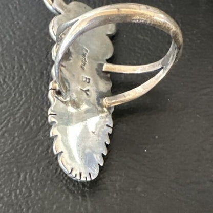 Navajo Cat Spiny Oyster Onyx Multi-Stone Ring | Authentic Native American Sterling Silver | Multi-Stone | Sz 9 | 16656