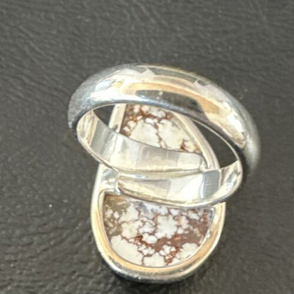 Men's & Women's Wild Horse Turquoise Navajo Ring | Sterling Silver | Sz 7 | Authentic Native American Handmade | 17365