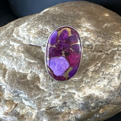 Southwestern Navajo Purple Mojave Turquoise Ring | Sterling Silver | Sz 8 | 16052 - Masha USA