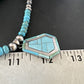 Navajo Turquoise Inlay Pendant Necklace | Sterling Silver | Authentic Native American Handmade | 17077