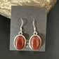 Navajo Burgundy Carnelian Dangle Earrings | Sterling Silver | Authentic Native American Handmade | 14927