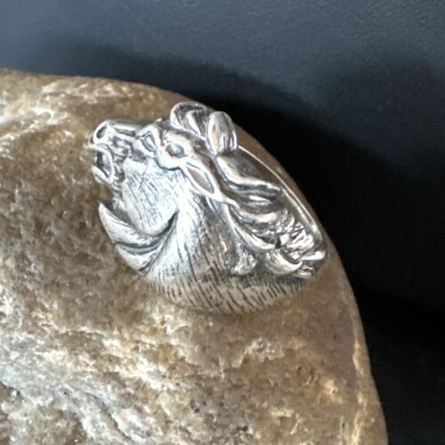 Men's Horsehead Ring | Navajo Sterling Silver | Sz 7 | Authentic Native American Handmade | 15383