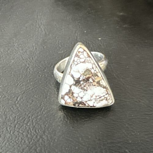 Men's & Women's Wild Horse Turquoise Ring | Navajo Sterling Silver | Sz 8 | 17353