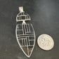 Navajo Sterling Silver Pendant with Black Onyx Inlay | Authentic Native American Handmade | 3" | 15174