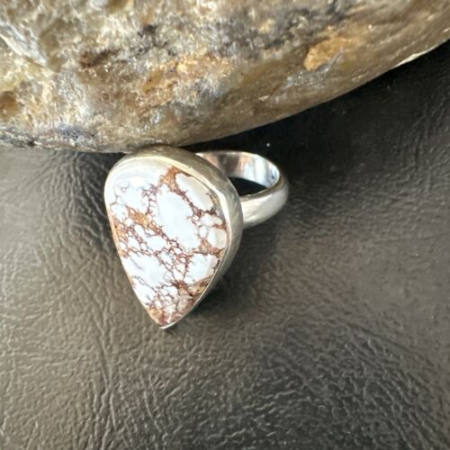 Men's & Women's Wild Horse Turquoise Ring | Navajo Sterling Silver | Sz 7 | Authentic Native American Handmade | 17364