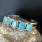 Women's Blue Turquoise 5-Stone Cuff Bracelet | Navajo Sterling Silver | Authentic Native American Jewelry | 16279