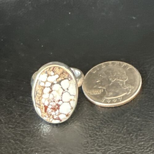 Men's and Women's Wild Horse Turquoise Ring | Navajo Sterling Silver | Sz 8 | 17281