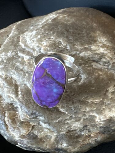 Adjustable Sterling Silver Purple Mojave Turquoise Ring | Sz 10 | 15612