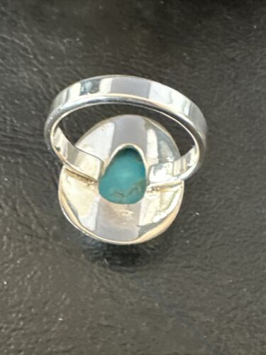 Sterling Silver Blue Kingman Turquoise Ring | Sz 10 | Authentic Native American Handmade | 17601
