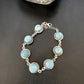 Navajo Blue Larimar Link Bracelet | Sterling Silver | 8" | Authentic Native American Handmade | 16077