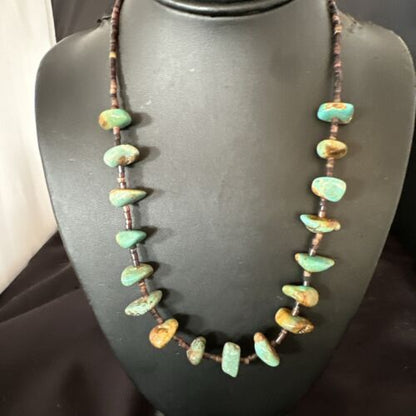 Navajo Royston Turquoise Shell Heishi Bead Necklace | Sterling Silver | 20" | 16956