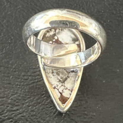 Navajo Wild Horse Turquoise Ring | Sterling Silver | Sz 7 | Authentic Native American Handmade | 17366